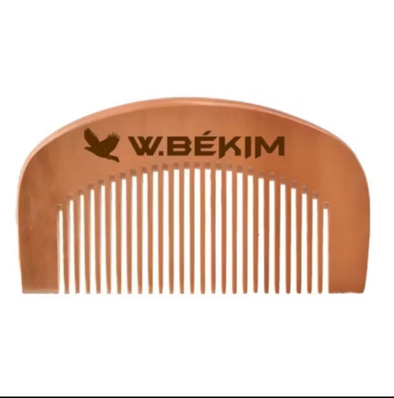 PENTE DE MADEIRA PARA BARBA E BIGODE ANTIESTÁTICO BARBEARIA PENTE MEIA LUA MARCA W.BÉKIM